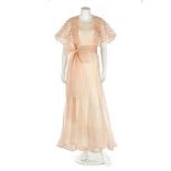 A Jeanne Lanvin couture pink organza evening gown, 'Bocage', Summer, 1933, unlabelled,