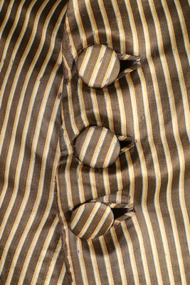 A striped satin tailcoat, circa 1790, with high stand collar, - Image 5 of 5