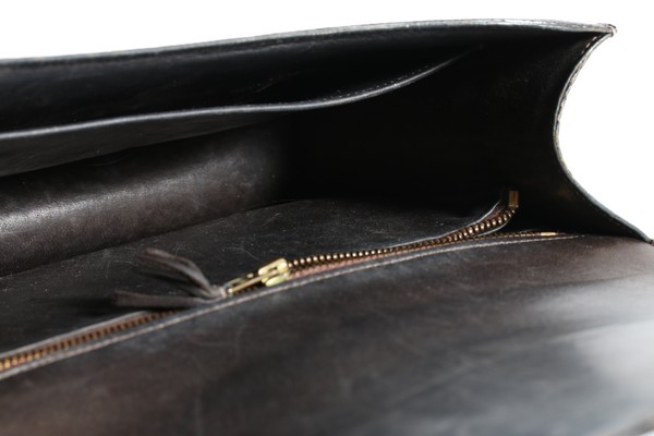 An Hermès dark brown lizard 'Constance' bag, 1980s, Varanus Salvator, stamped to the interior, - Image 8 of 8