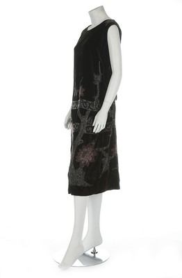 An Adair beaded black velvet evening gown, mid 1920s, with Paris-New York label, - Image 3 of 8