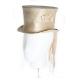An unusual white beaver top hat for a boy or a woman, 1820s,