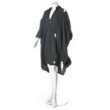 A fine and early Comme des Garçons black cotton 'Beggar' robe, Spring-Summer, 1984,