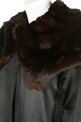 A rare and early Gabrielle Chanel black satin coat, circa 1918-20, - Image 6 of 8