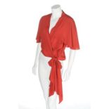 A Jeanne Lanvin couture coral crêpe wrap-over bodice, Summer 1932,