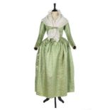 A rare brocaded satin pregnancy robe, 1790s,
