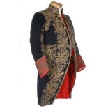 An elaborately embroidered gentleman's court coat, French, 1860-80,