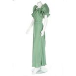 A Jeanne Lanvin couture pale green silk crêpe Romain evening gown, model 'Pasiphaé', Winter, 1934,