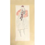 An original Yves Saint Laurent 'Russian Collection' fashion sketch, Autumn-Winter 1976-77, signed,