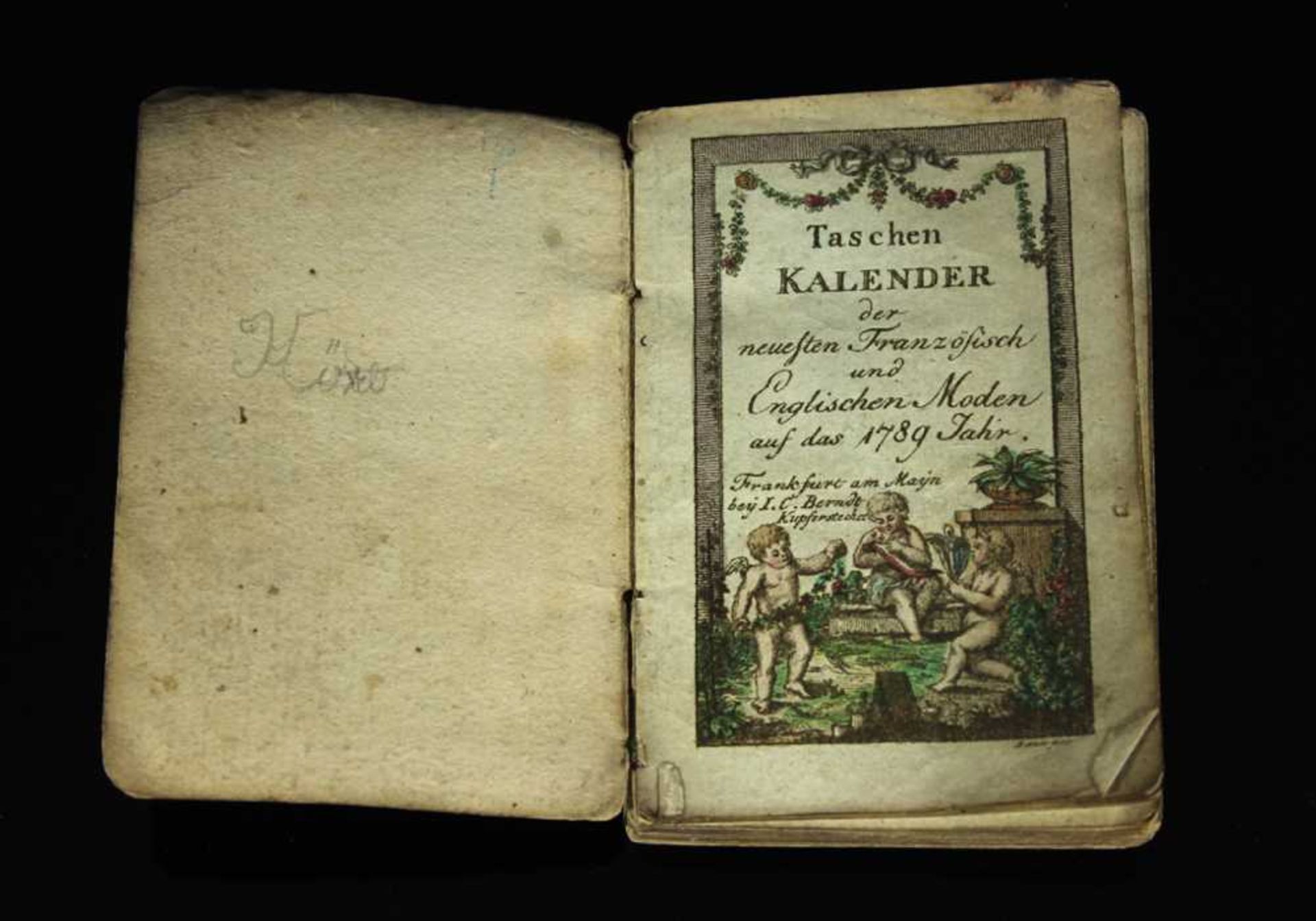 Kleines Büchlein aus dem 18.Jahrhundert "Taschenkalender der neuesten Französisch und Englischen