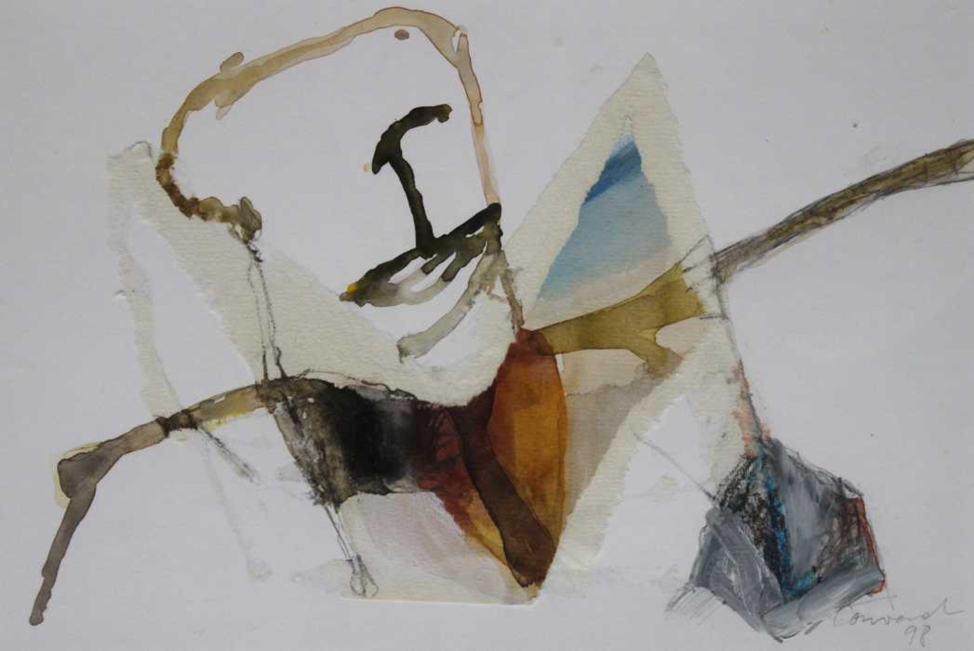 Aquarell/Collage - Gisela Conrad (geb. 1944 Ottenhöfen/Schwarzwald, tätig in Regensburg) " Mount