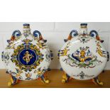 Pair of Gien Moon flasks