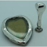 Silver small heart frame & wax seal