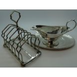 Plated toast rack, jug & dish (3)