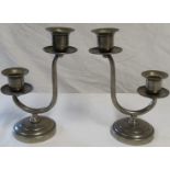 Pair of French metal candlesticks