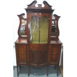 Mahogany bow fronts display cabinet