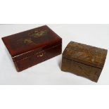 Carved box & another