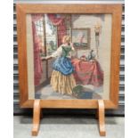 Oak tapestry firescreen