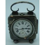 Silver watch case with pocket watch