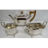 Silver 3 Piece tea service (approx. 958g)