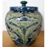 William Moorcroft vase signed (small chips to lid & inner)  5.5' tall