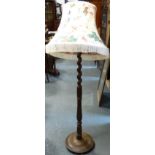 Oak barley twist standard lamp