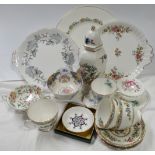 3 COALPORT MING ROSE CUPS & SAUCES, MINTON HADDON HALL SOUP CUP, SHELLEY SHERATON BOWL, ROYAL ALBERT