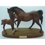 BESWICK HORSE SPIRIT OF AFFECTION TO WOODEN BASE