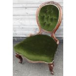 GREEN UPHOLSTERED BOUDOIR CHAIR