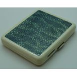 1920'S IVORY SHARGREEN CIGARETTE CASE WITH HALLMARKED SILVER GILT MOUNTS