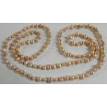 CULTURED PEARL NECKLACE (PINK/GOLD)