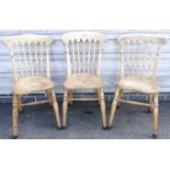 3 CARVED BACK KIT CHAIRS