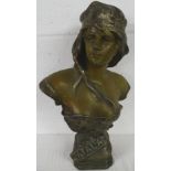 ATALA 1890'S SPELTER BUST