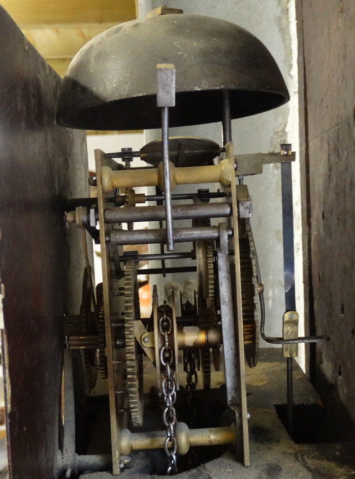 OAK CASED LONGCASE CLOCK WITH PAINTED FACE & SECONDS DIAL - Image 3 of 3