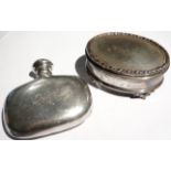 SILVER FLASK + OVOID PIN BOX (NO LINER)