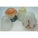 4 DECO GLASS LAMPSHADES