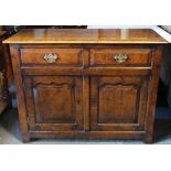 BELVEDERE REPRO OAK CUPBOARD WITH 2 FREEZE DRAWS