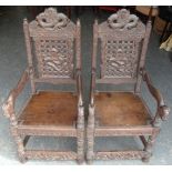 PAIR CHINESE CARVED ALTAR ARMCHAIRS