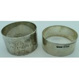 2 SILVER NAPKIN RINGS