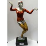 REPRO DECO CHARLESTON LADY DANCER TO MARBLE BASE 16'H