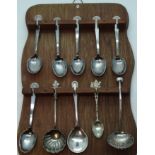 SPOON RACK & 10 SPOONS INC 1 SILVER