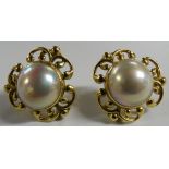 VALERIA PITCHFORD LARGE PEARL 18CT GOLD EARRINGS
