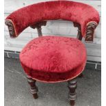 HORSESHOE ARMCHAIR MOQUET UPHOLSTERED