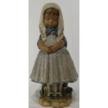 LLADRO MATT FIGURE OF GIRL IN HEADSCARF 14.2'H