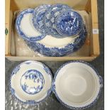 BOX OF BLUE & WHTIE CHINAWARE
