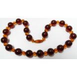 41 BEAD AMBER NECKLACE