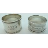 2 SILVER NAPKIN RINGS