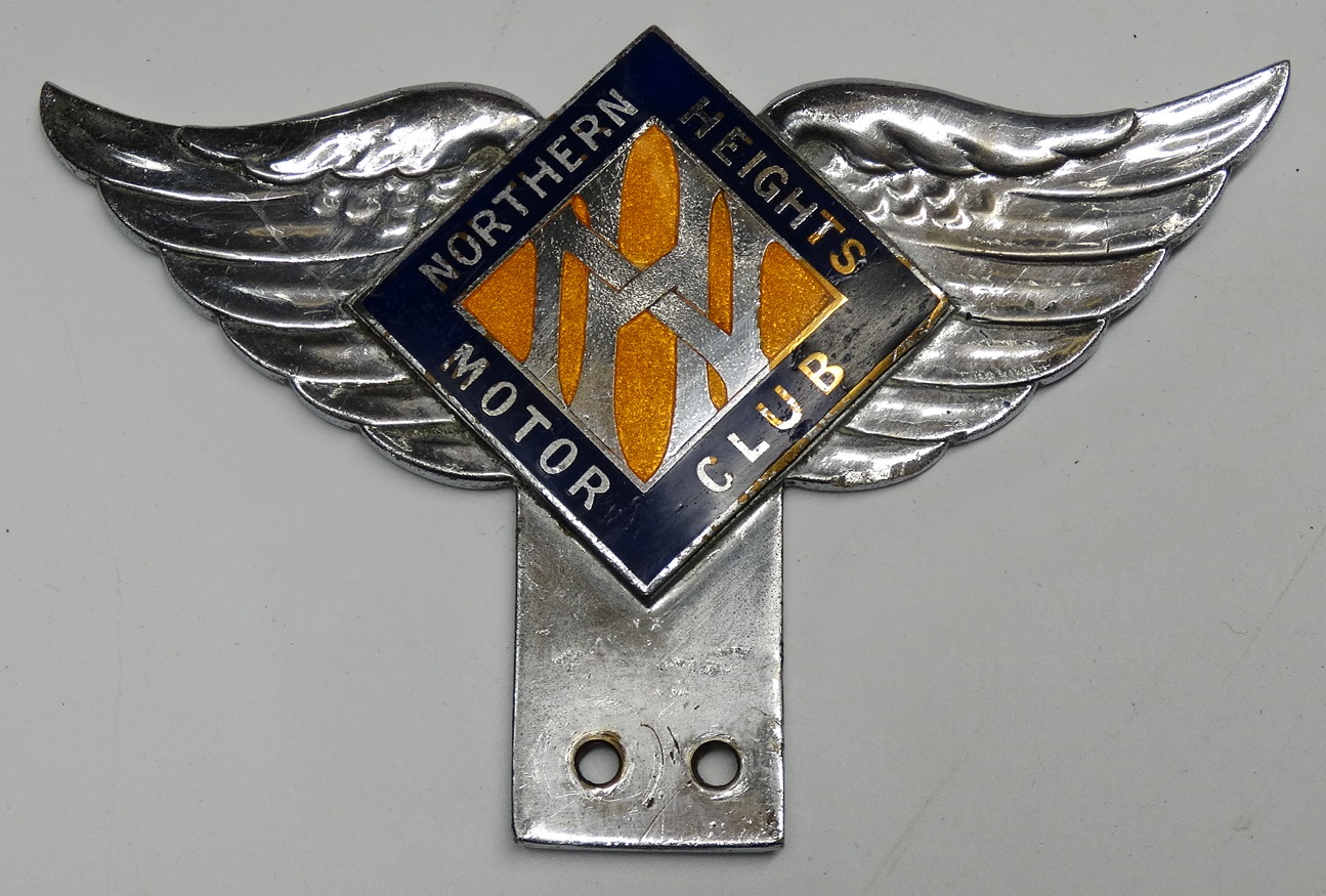 NORTHERN HEIGHTS MOTOR CLUB CAR BADGE