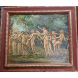 J.W.ROBBINS OIL PAINTING OF NUDE MAIDENS 23'x23'