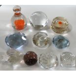 10 GLASS PAPERWEIGHTS