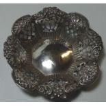 SILVER PIERCED RIM SMALL DISH 1897 BIRMINGHAM